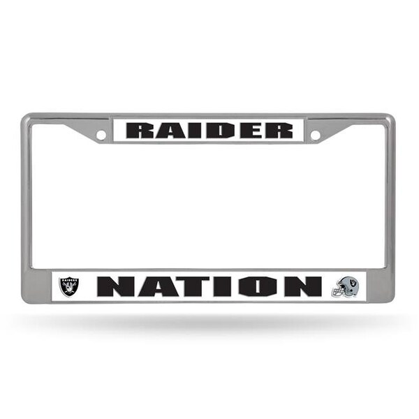 Rico Industries 6734545726 NCAA Las Vegas Raiders License Plate Frame Chrome Silver Raider Nation 6734545726 - main